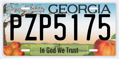 GA license plate PZP5175
