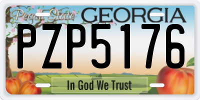 GA license plate PZP5176