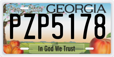 GA license plate PZP5178