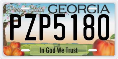 GA license plate PZP5180