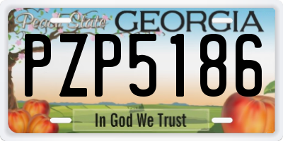 GA license plate PZP5186