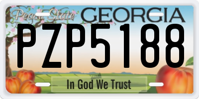 GA license plate PZP5188