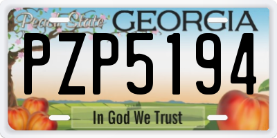 GA license plate PZP5194