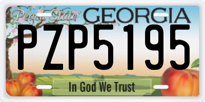 GA license plate PZP5195