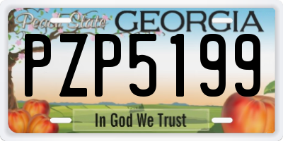 GA license plate PZP5199