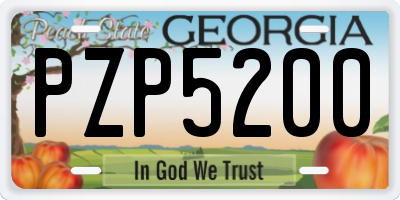 GA license plate PZP5200