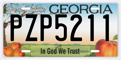 GA license plate PZP5211