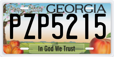 GA license plate PZP5215