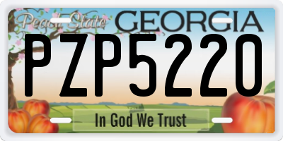 GA license plate PZP5220