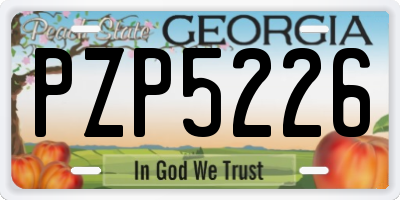 GA license plate PZP5226