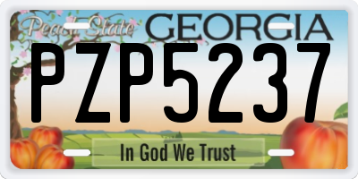 GA license plate PZP5237