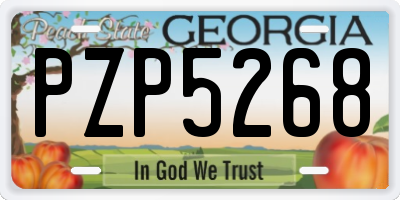 GA license plate PZP5268