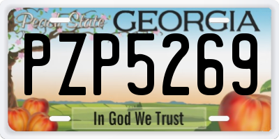 GA license plate PZP5269