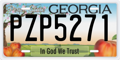 GA license plate PZP5271