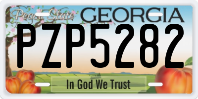 GA license plate PZP5282