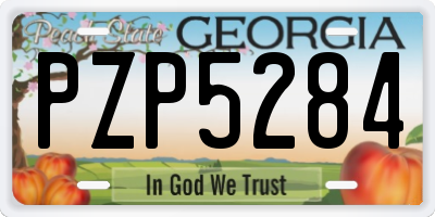 GA license plate PZP5284