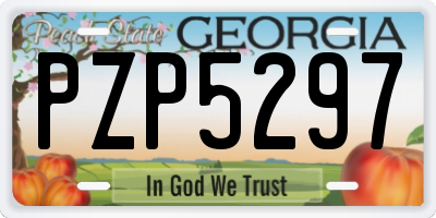 GA license plate PZP5297