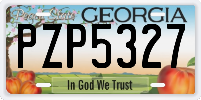 GA license plate PZP5327