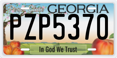 GA license plate PZP5370