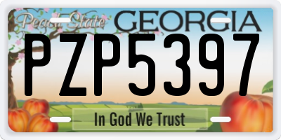 GA license plate PZP5397