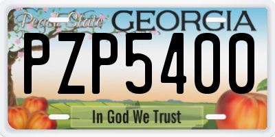 GA license plate PZP5400