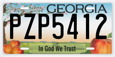 GA license plate PZP5412
