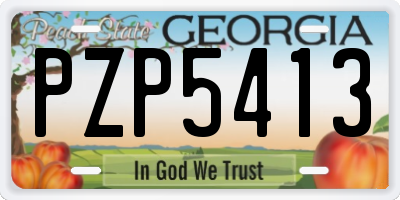 GA license plate PZP5413