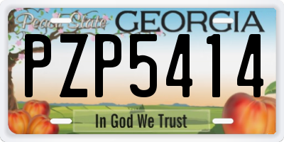 GA license plate PZP5414