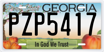 GA license plate PZP5417