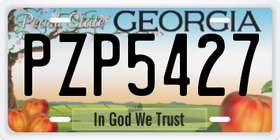 GA license plate PZP5427