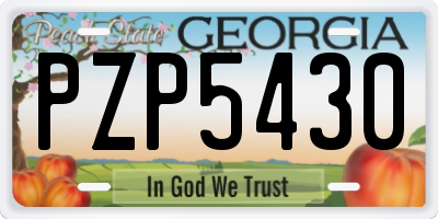 GA license plate PZP5430