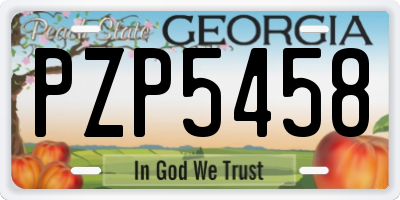 GA license plate PZP5458