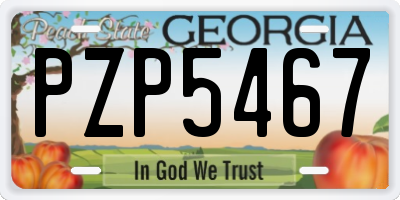 GA license plate PZP5467