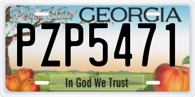GA license plate PZP5471