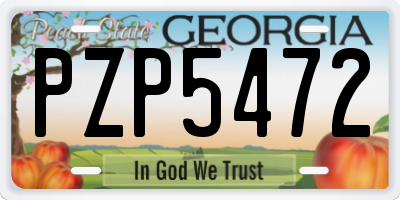 GA license plate PZP5472
