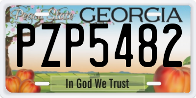 GA license plate PZP5482