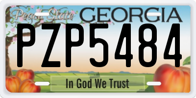 GA license plate PZP5484