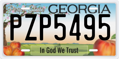 GA license plate PZP5495