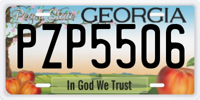 GA license plate PZP5506