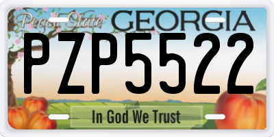 GA license plate PZP5522