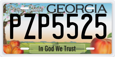 GA license plate PZP5525