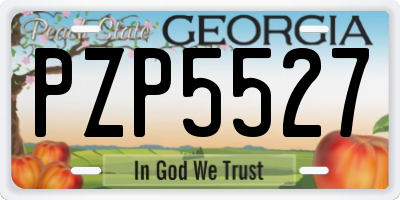 GA license plate PZP5527