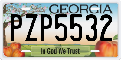 GA license plate PZP5532