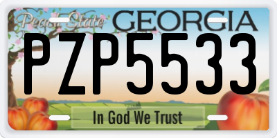 GA license plate PZP5533