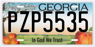 GA license plate PZP5535