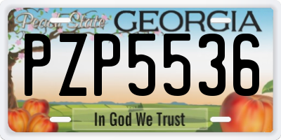 GA license plate PZP5536