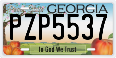 GA license plate PZP5537