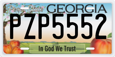 GA license plate PZP5552