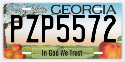 GA license plate PZP5572