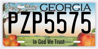 GA license plate PZP5575
